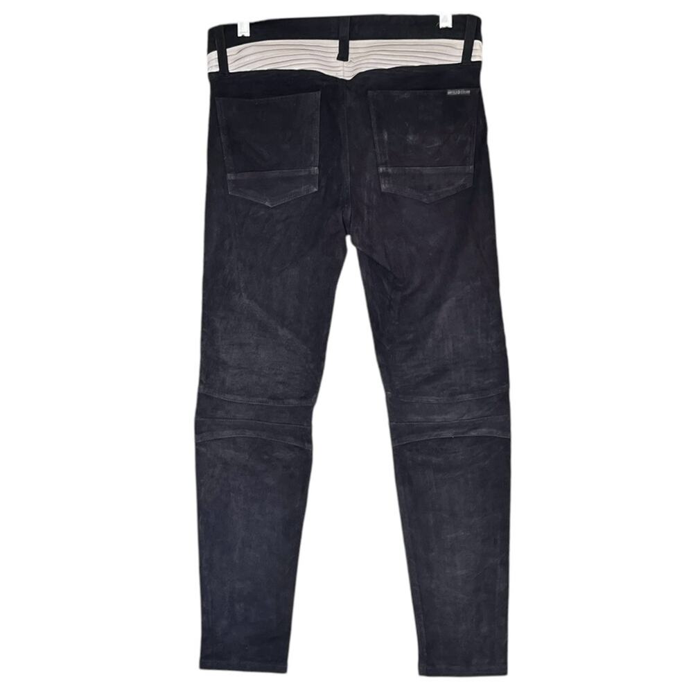 Hudson Shelby Cuatom Moto Super Skinny black Nubuck pants size 29 - Picture 3 of 12